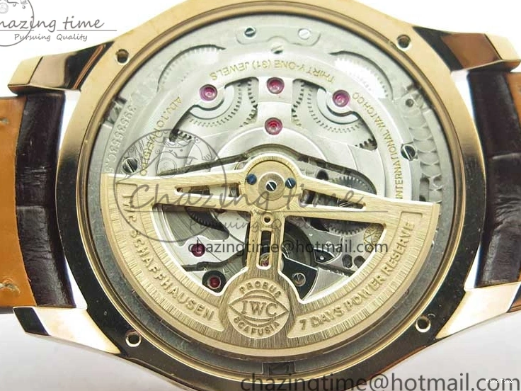 MIROTIME 0308 Compact Portugieser Perpetual Calendar IW503302 RG V9F 1:1 Best Edition White Dial on Brown Leather Strap A 7113